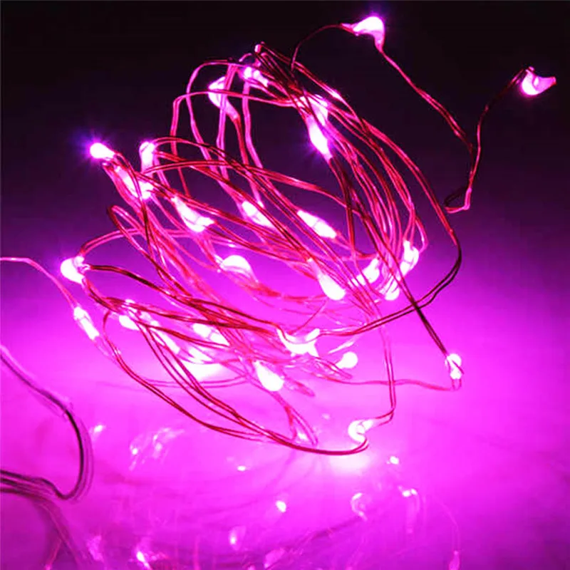 10 шт. на батарейках 20 Led Сказочный светильник 2 м Серебряная медная проволока мини-лампа для рождества, праздника, свадьбы, вечеринки 9 цветов