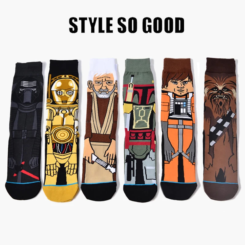 Новые Звездные войны последние джедаи носки хлопковые с забавным круглым