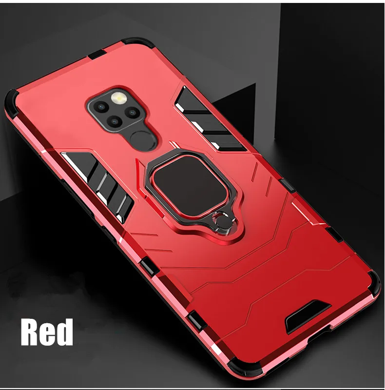Красный KEYSION чехол для телефона для huawei mate 20 Pro P30 Lite P20 Гибридный Жесткий ПК ТПУ Силиконовый противоударный чехол для Y6 Y7 Y9 P Smart - Цвет: Красный