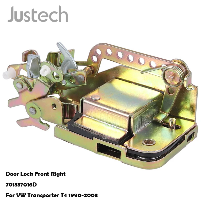 Механизм замка передней правой двери Justech 701837016D для VW Transporter T4 1990 2003 Золотой