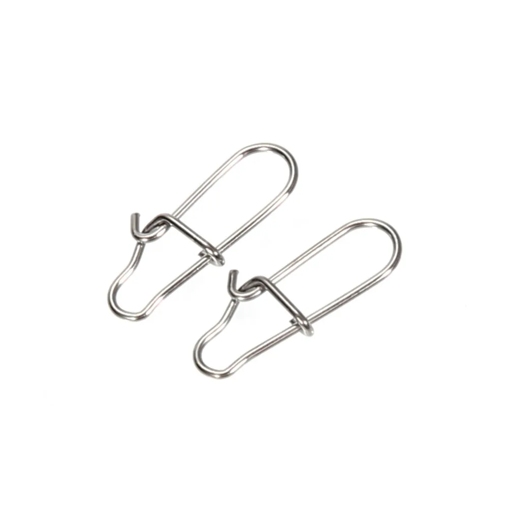 100pcs/lot Stainless Steel Pin Shap Hook Lock Solid Rings Safety Snap Swivel Snaps Fishing Hooks Connector | Спорт и развлечения