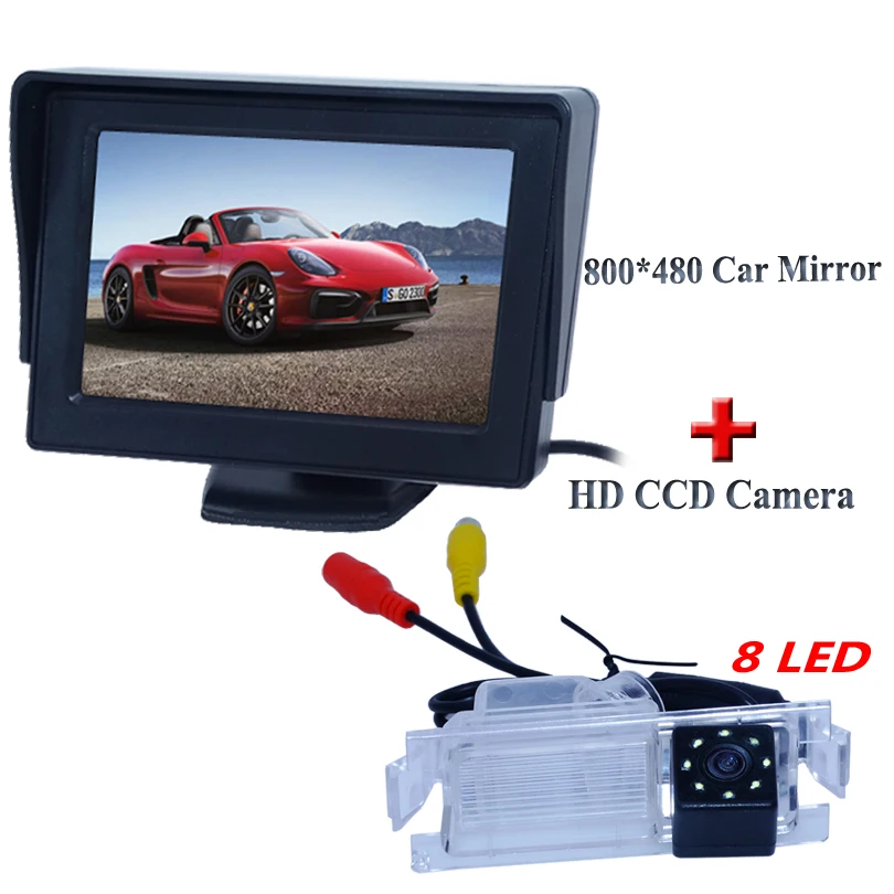 Цветная Автомобильная камера заднего вида hd ccd материал стекла объектива + 4 3