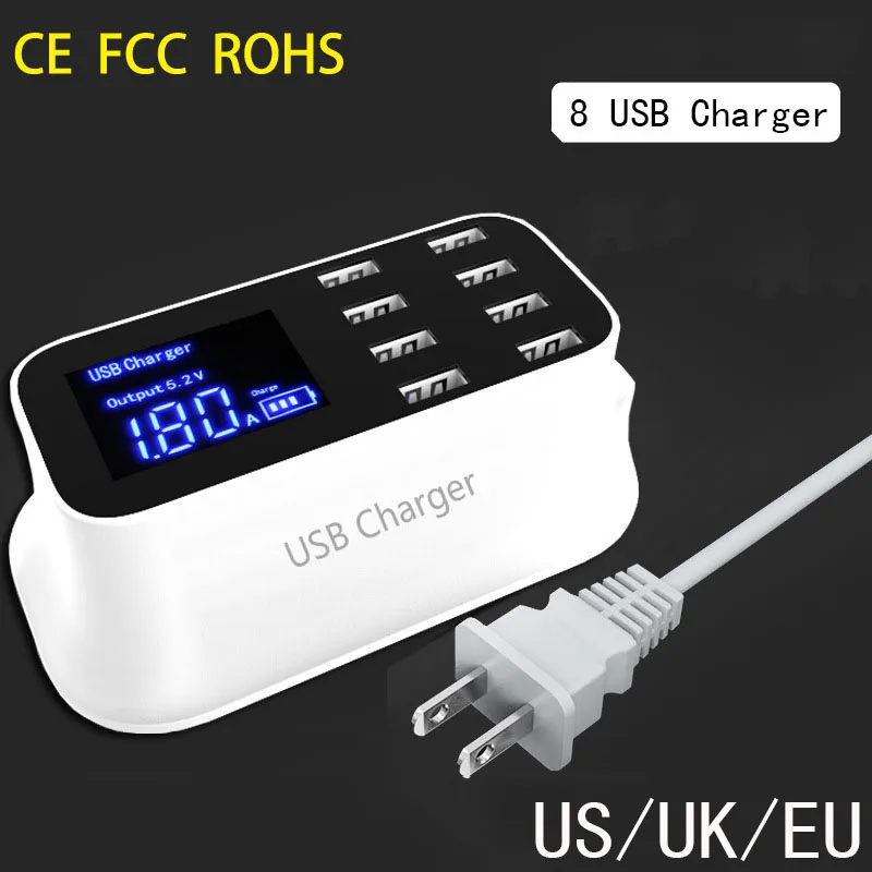 Мульти USB зарядное устройство Мобильная зарядная станция ЕС США Великобритания