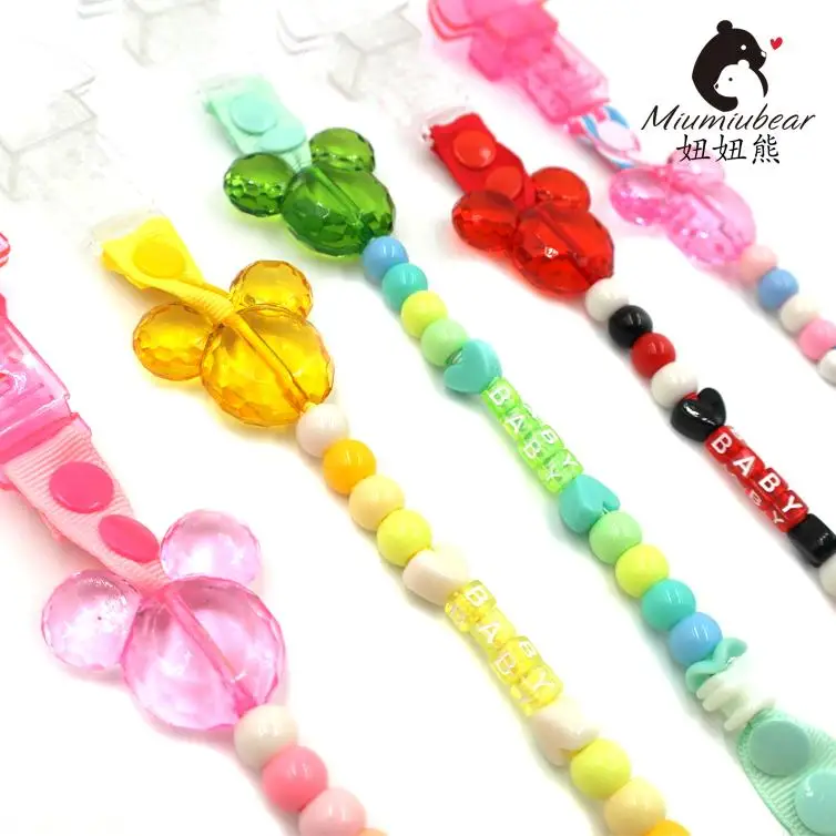 

Baby beaded pacifier chain personalised any name customized pacifier clips soother chain holder dummy clip