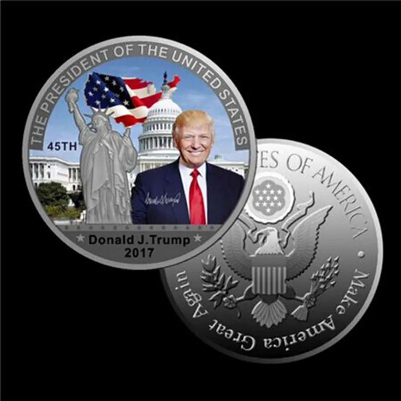 

45th President of the United States of America of Donald Trump Commemorative coins Colored one Liberty Metal Coin Collection