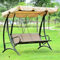 Hawaii 3 seater garden swing chair metal haing chair fabric canopy patio hammock swing bench for indoor outdoor backyard
