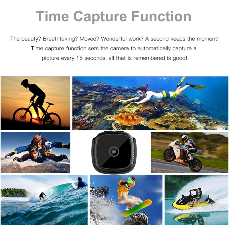 

Mini Camera HD 1080p Outdoor Action Cam Bike IR Night Vision Small Car Sport Portable C9 DV DVR Camera back clip Video Recorder