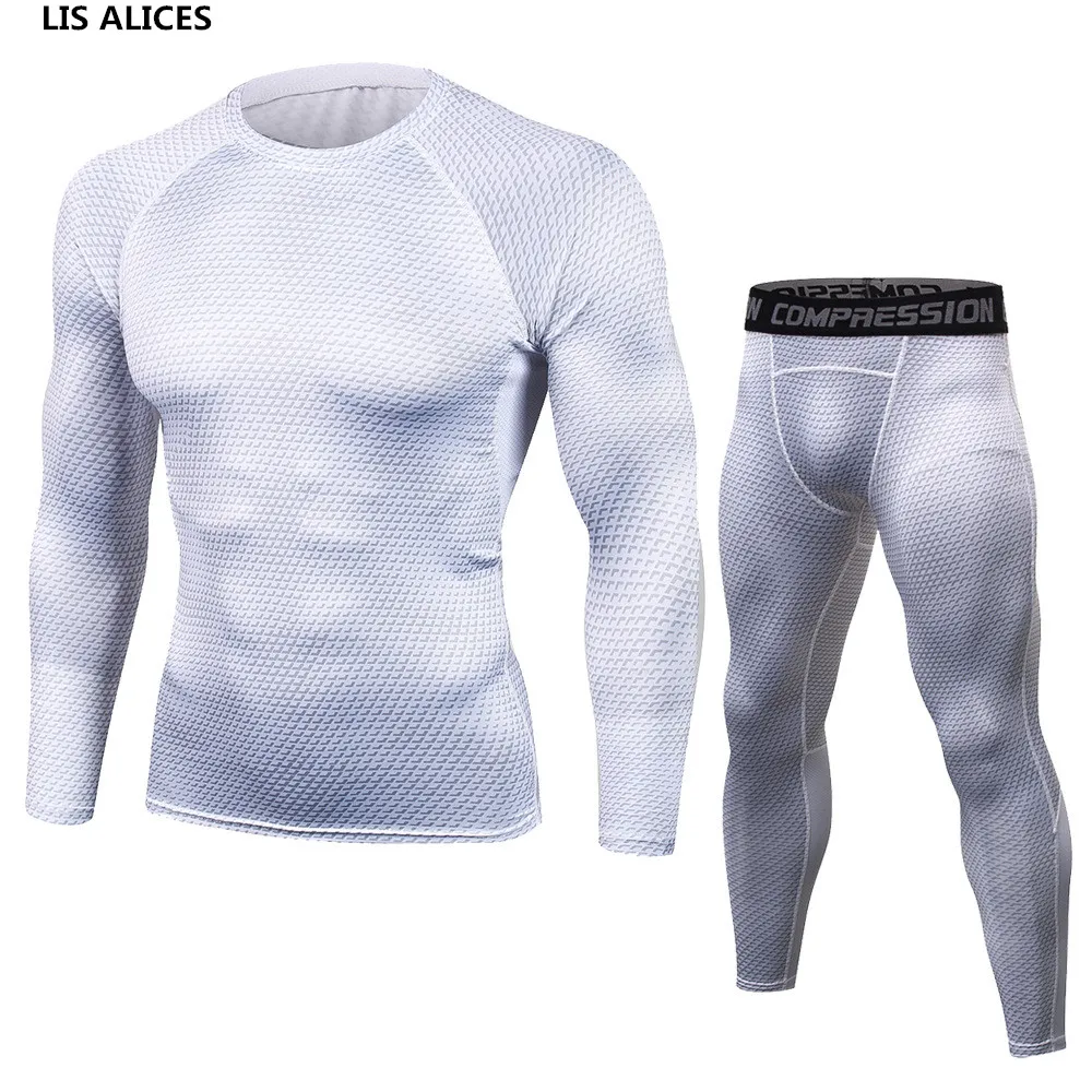 Men Pro Quick Dry Compression Long Johns Fitness Winter Gymming Male Spring Autumn Sporting Runs Workout Thermal Underwear Sets | Мужская
