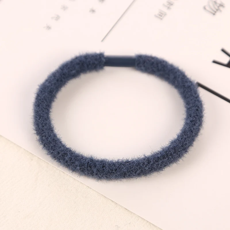 10pcs navy 10 шт./партия, Зимние новые модные цветные эластичные резинки для волос, головной убор, Женский хвостик резинка для волос, аксессуары для волос для девочек - Цвет: 10pcs navy