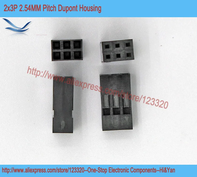 

1000pcs/lot 2x3P Dupont Housing Dupont Shell Plug Connector For Jumper Wire Cable Pitch 2.54mm