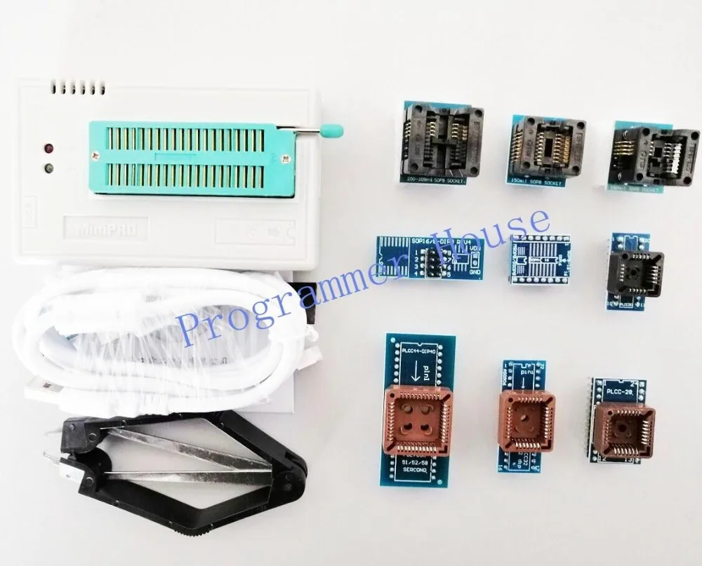 100% New V9.16 TL866CS TL866A TL866II Plus Universal Programmer Support ICSP NAND FLASH\EEPROM\MCU SOP/PLCC include 10 adapters|adapter