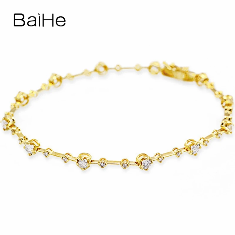 BAIHE Solid 14K желтый/белый/розовое золото 1CT H/SI природные бриллианты Свадебные модные