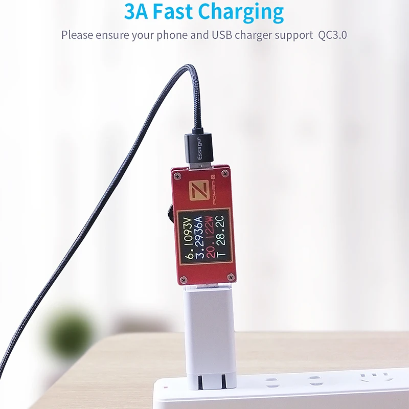 Кабель Essager 3A usb type-C для быстрой зарядки samsung S10 S9 USB-C быстрой зарядки для Xiaomi mi9 type-C Quick Charge 3,0 кабель для передачи данных
