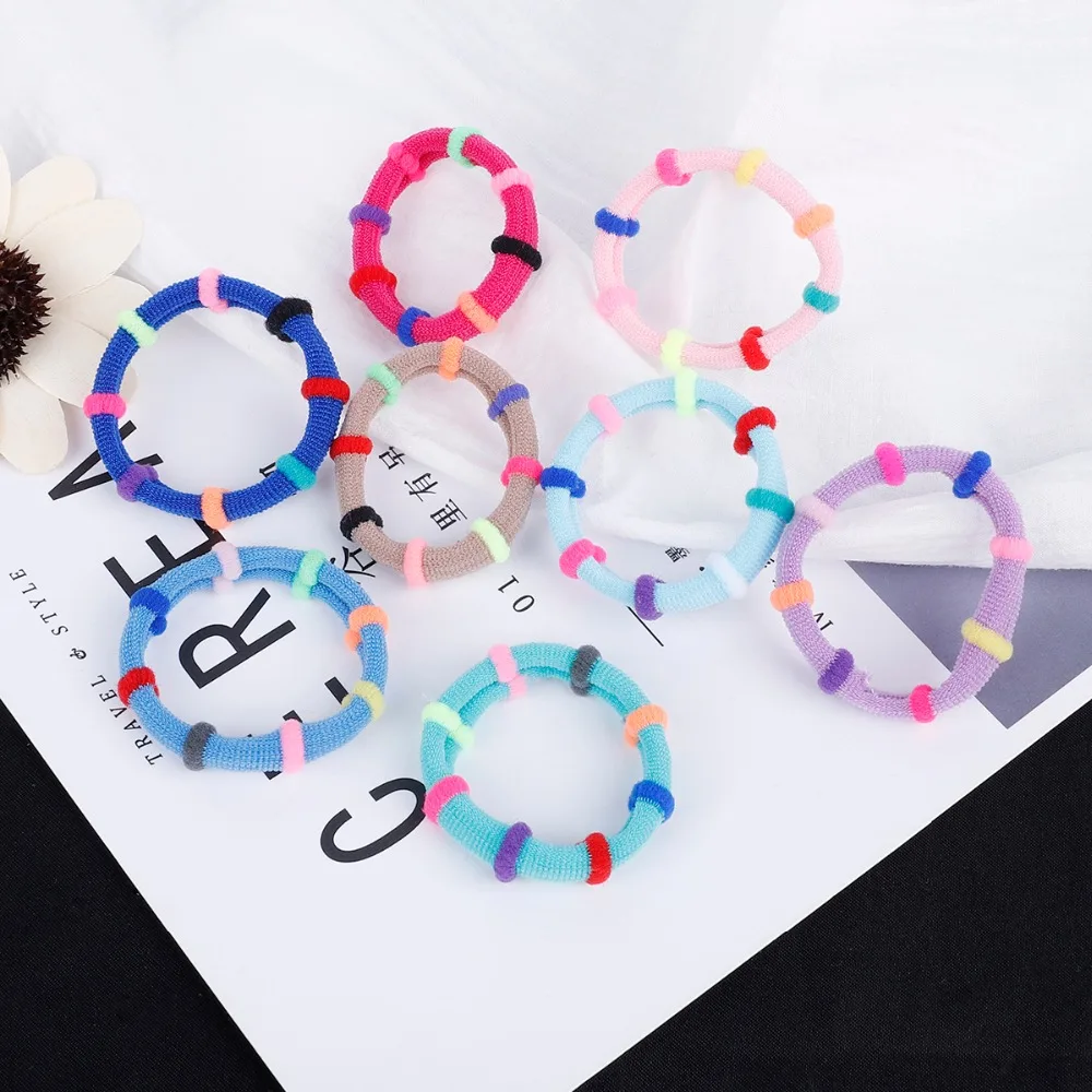 12 шт./лот Цветные аксессуары для волос - резиновые ободки с бантиком для девочек, эластичные завязки на голову для детского головного убора.