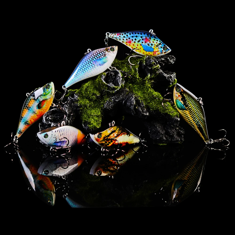

6 Pcs 6.35cm-2.5" Fishing Lure Winter Fishing Hard Bait VIB with Lead Inside Ice Sea Fishing Tackle Fly Fishing Wobbler Lure