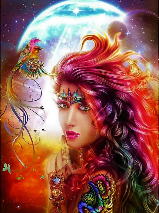 DIY 5d diamond painting art beaded embroidery rhinestones Diamond Mosaic all drill girl with Flamingo | Дом и сад