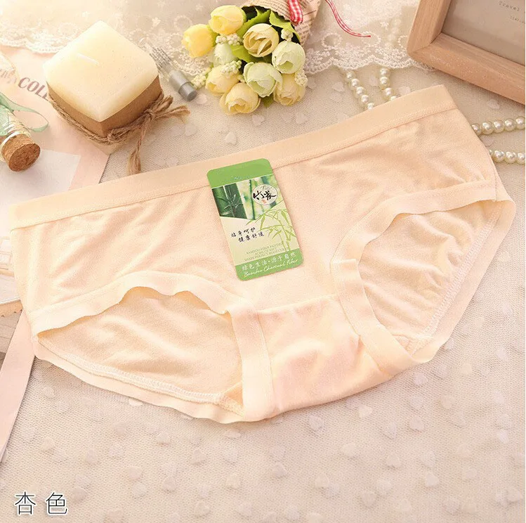 apricot color Качественное женское нижнее белье из бамбукового волокна, женские трусики, женское нижнее белье, трусы Calcinha Fio dument M L XL - Цвет: apricot color