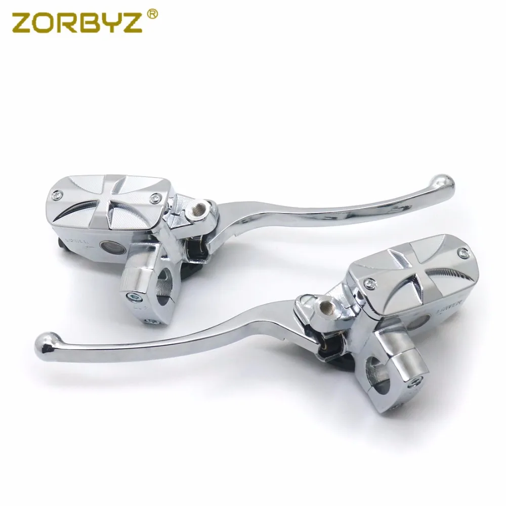 ZORBYZ мотоциклетные Рычаги 1 дюйм 25 мм хромированные/черные крестовые ручки