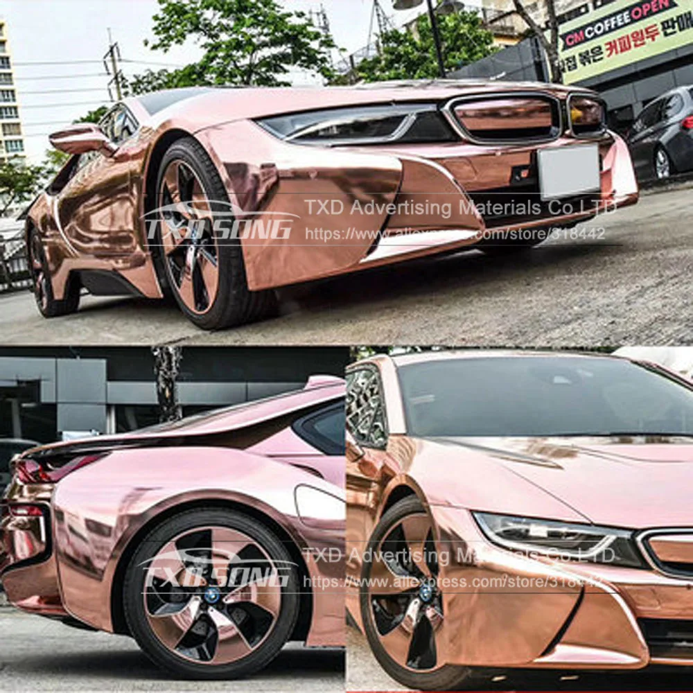 Эластичная хромированная зеркальная виниловая автомобильная пленка с