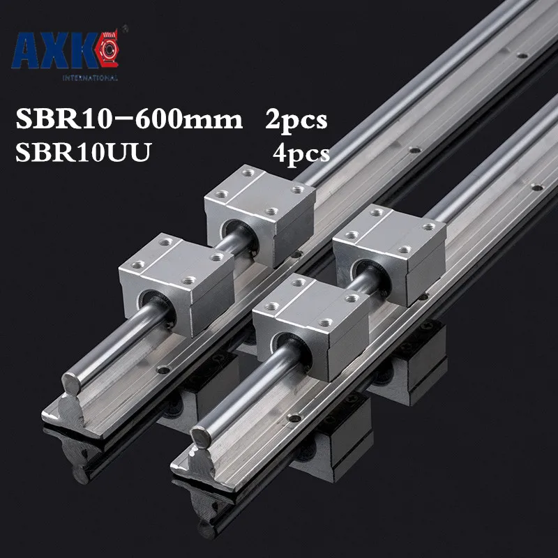 

2pcs Sbr10 L 600mm Linear Rail Support With 4pcs Sbr10uu Linear Guide Auminum Bearing Sliding Block Cnc Parts