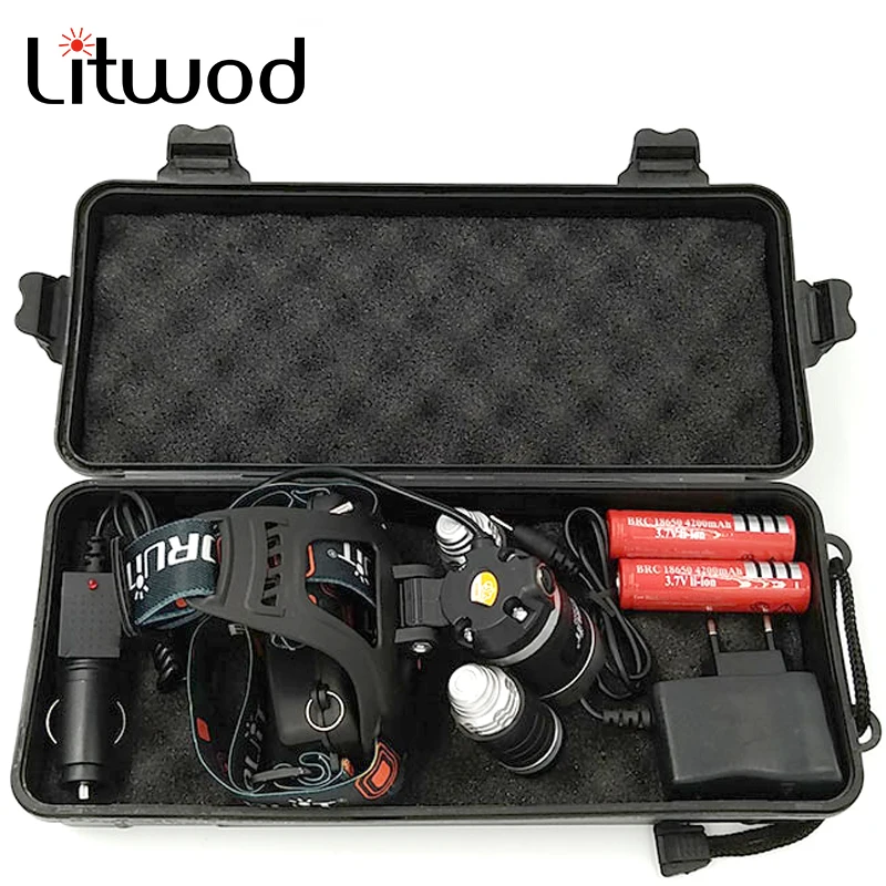 Налобный Фонарь налобный фонарь Светодиодные лампы Lanterna 2x Litwod 18650 Batter 30 Вт литий