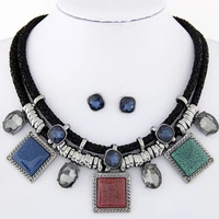 jewelry glass pendant set clavicle chain female exaggerated sweater chain necklace style personality