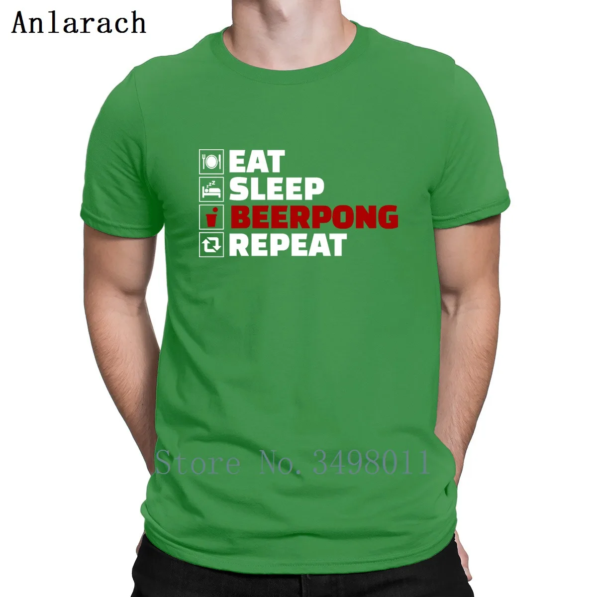 Футболка Eat Sleep Beerpong Repeat дизайнерская футболка из 100% хлопка S-Xxxl новая весенняя