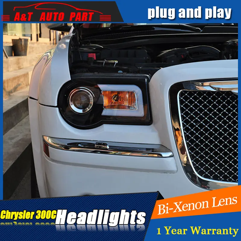 Автозапчасти Стиль светодиодный налобный фонарь для Chrysler 300C фары 2005 2012 drl H7