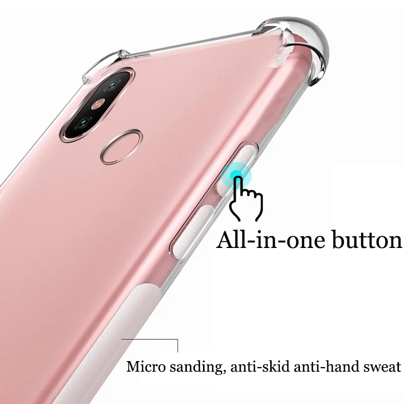 Чехол для Xiaomi Mi A2 2 шт. противоударный мягкий защитный чехол прозрачная задняя