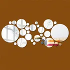 30 шт.компл. DIY маленькая круглая акриловая наклейка с зеркальным эффектом зеркальные наклейки на стену поверхность наклейки на стену украшение дома 2 цвета