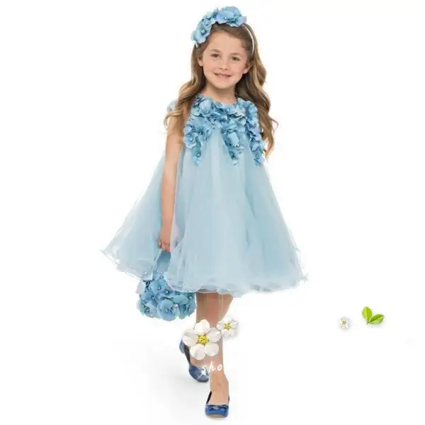 2017 новые детские Свадебные платья для девочек 3d стереоскопическая аппликация