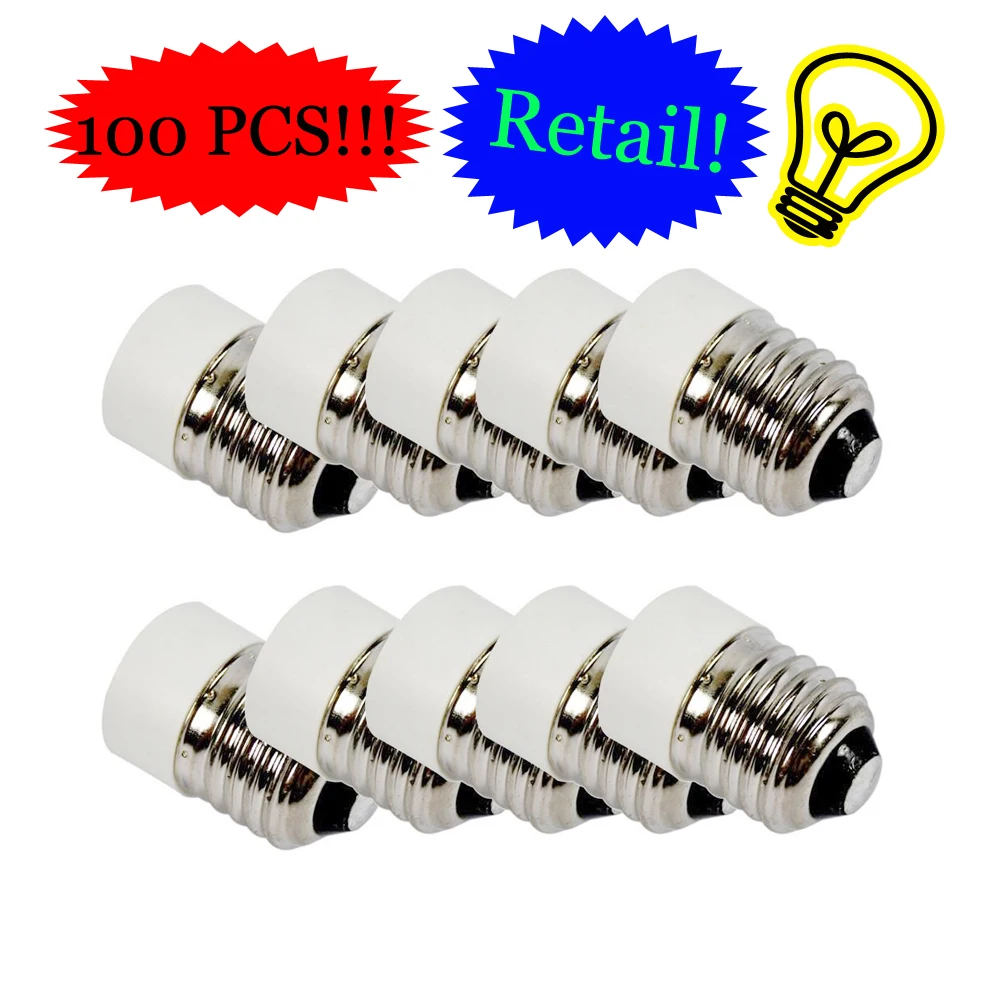 

100pcs E27 Male Plug to E14 Female Socket Base Adapter Conversion Holder Converter LED Light Lamp Bulb Converter Led Bulb Base