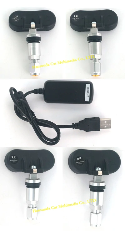 TPMS equipment для Android автомобильный dvd автомобильная система контроля давления в шинах 4 датчика сигнализация система контроля температуры в шинах - Цвет: Internal Sensors