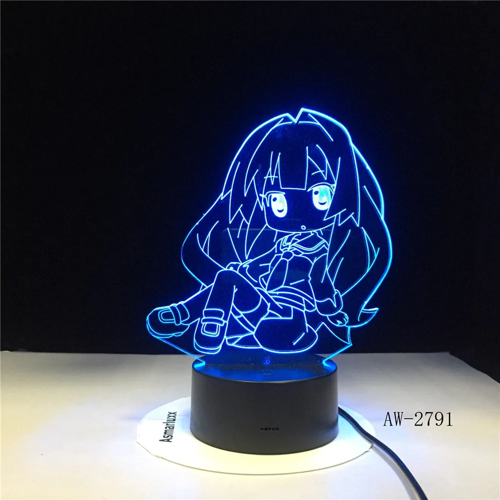 Японский мультфильм рисунок девушка 3D лампа светодиодный USB настольная