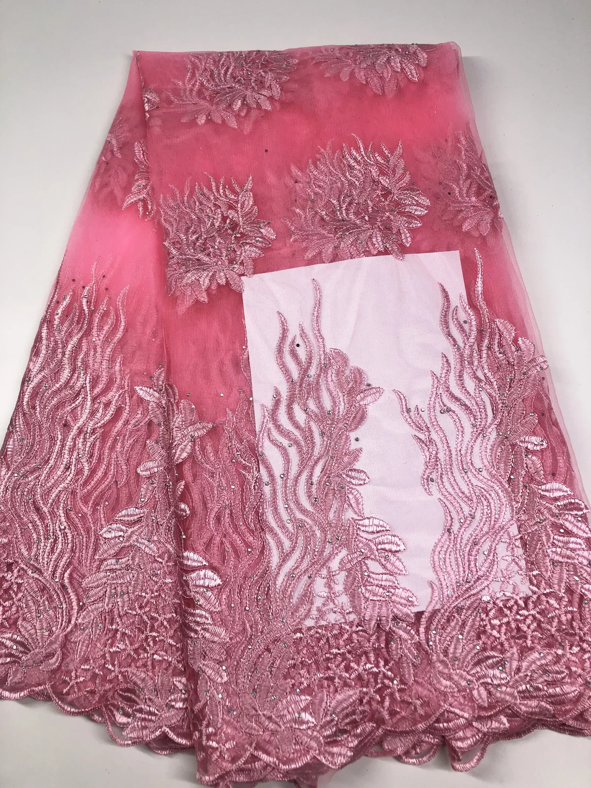 Нигерийские розовые блестки сетчатые кружева африканский гипюр кружевная ткань