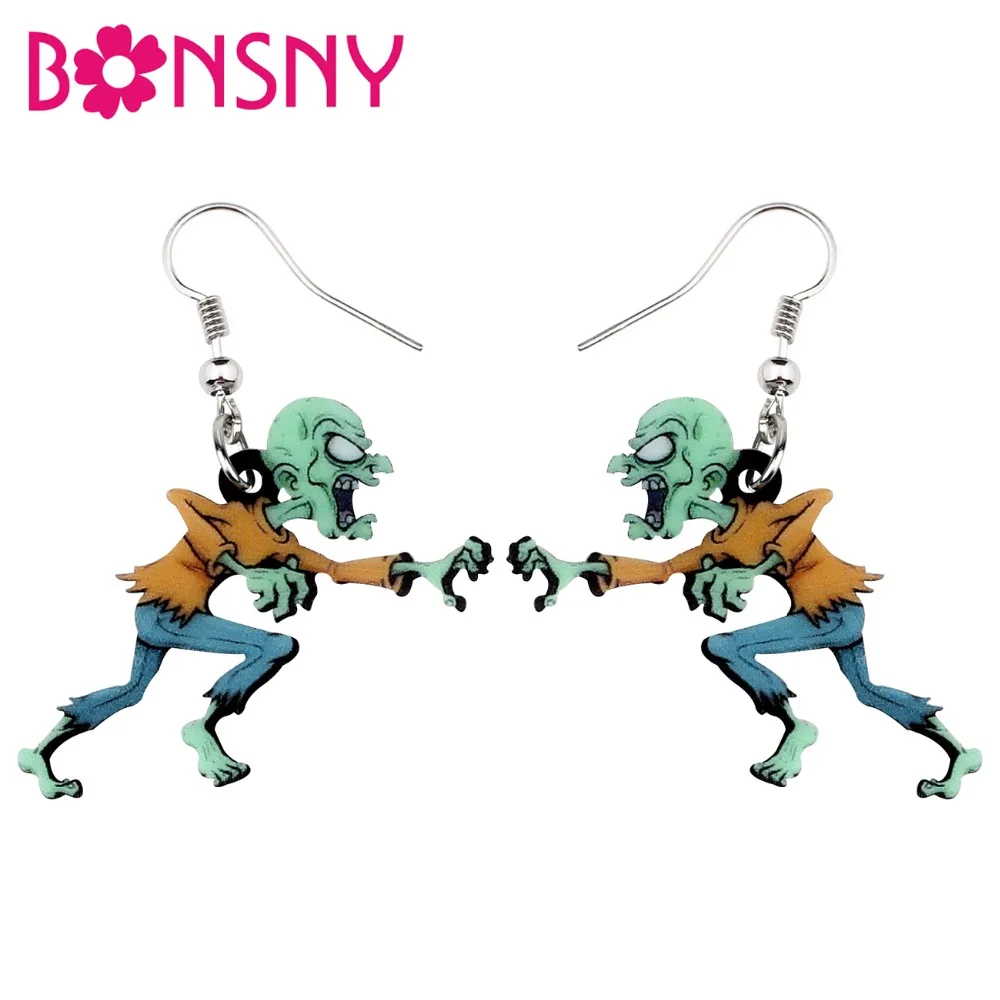 Bonsny акриловые серьги подвески в форме капли на Хэллоуин с героями мультфильмов