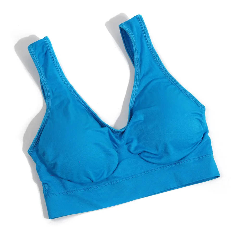 New Women Fashion Solid Color Bra Push Up Padded Shockproof Fitness Vest Tank Breathable Slim Underwear Fixed Ladies Clothes | Женская