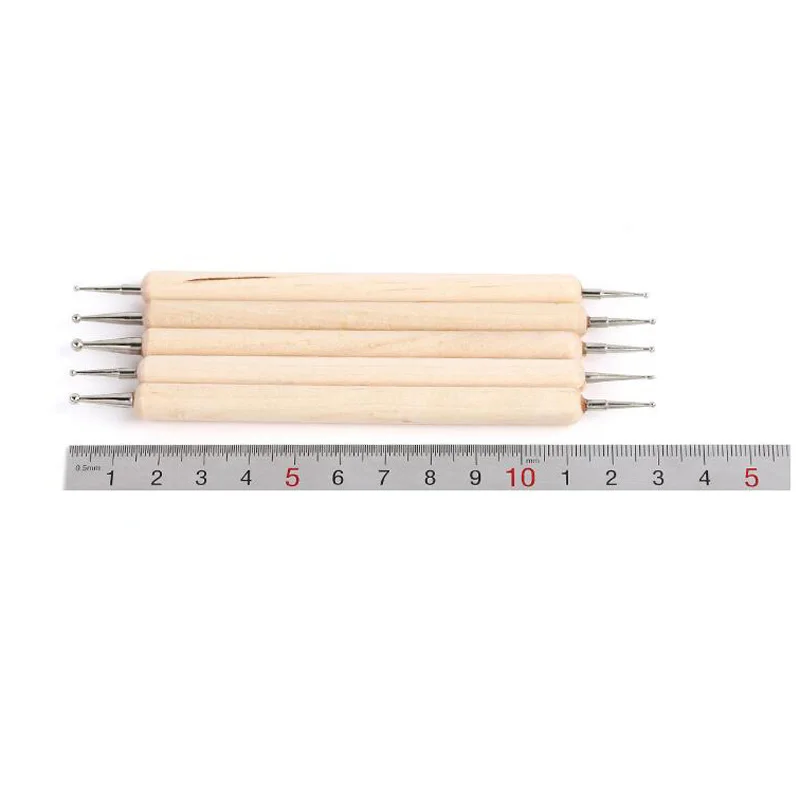 Addfavor 5 шт. деревянная ручка для раскрашивания ногтей DIY Дизайн ногтей советы живопись Стразы в горошек дизайн ногтей ручка Marbleizing Инструменты для гелевых ногтей