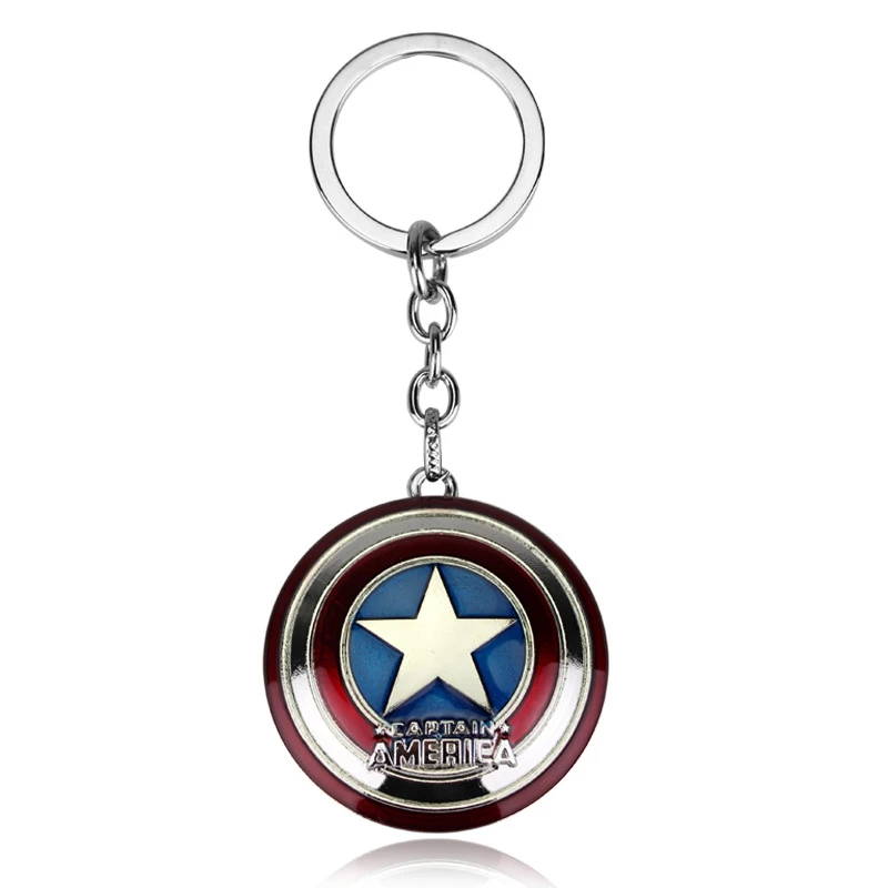 Горячая Marvel супер герой брелок Капитан Америка Звездный щит Бронзовый Красный Серебряный автомобильный брелок для ключей для фанатов Porte Clef Llaveros