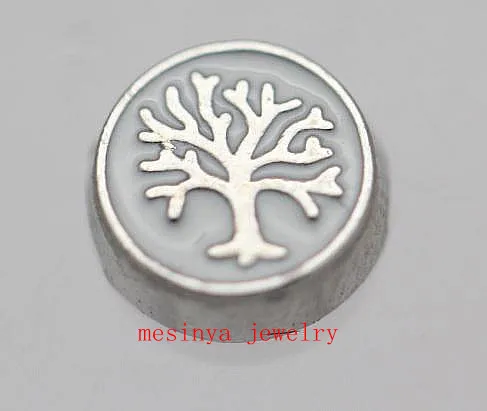 10 шт. белые Подвески в виде Древа Жизни для стеклянного медальона|floating charms|floating