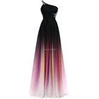 Женское вечернее платье на одно плечо YNQNFS ED96, длинное Радужное платье с эффектом омбре