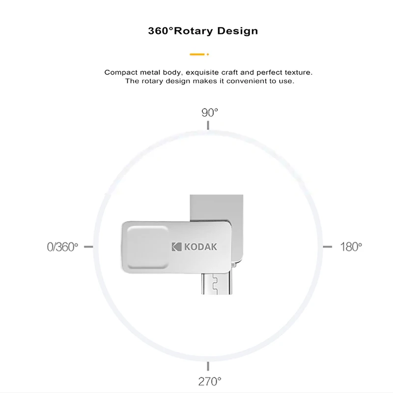 Металлический флеш-накопитель KODAK K223B USB 3 0/Micro двойной интерфейс 64 ГБ 32 16 флешка