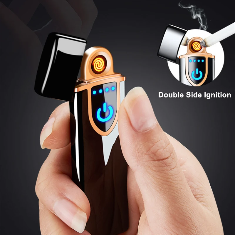 Индукционная Электронная USB зажигалка с отпечатком пальца перезаряжаемая