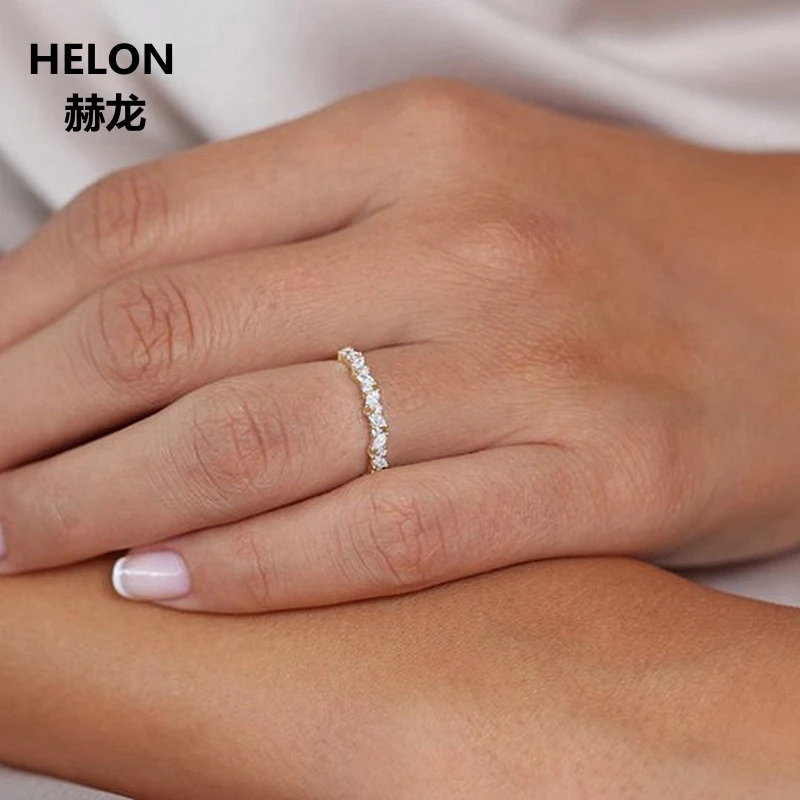 Обручальное кольцо с натуральным камнем белое золото 14 к 0.38ct SI/H | Украшения и