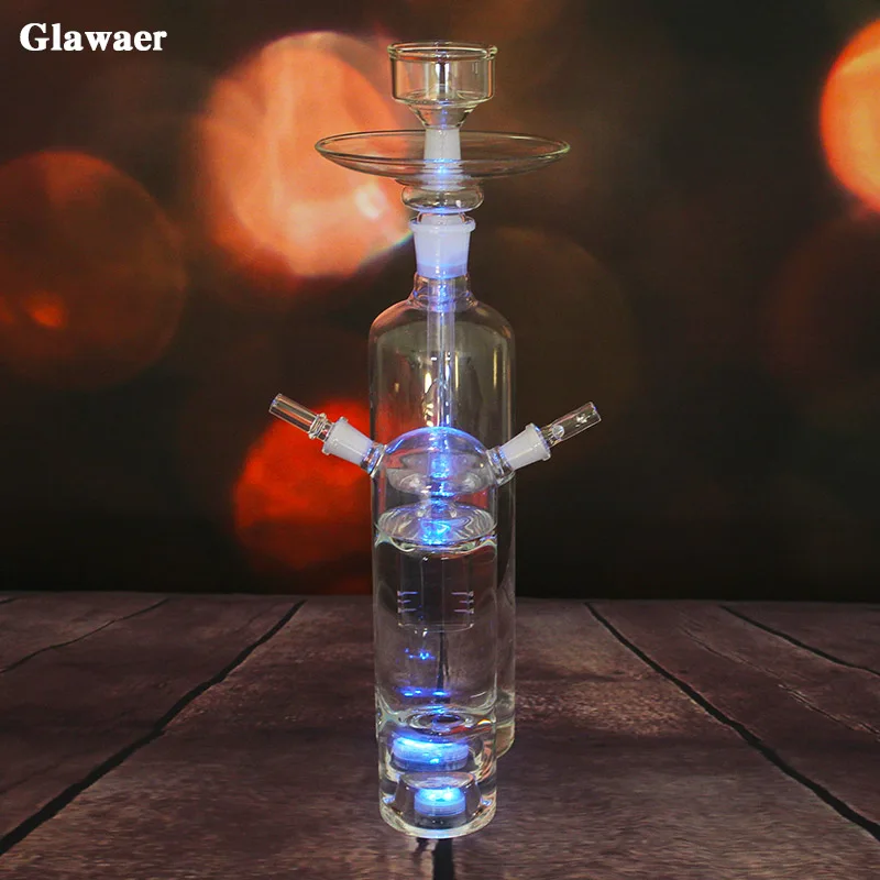 Glawaer крутые двухбутылочные стеклянные кальяны кальян из боросиликатного стекла