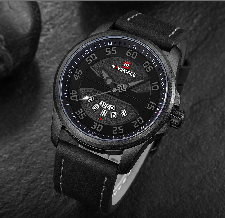 Мужские s часы Лидирующий бренд NAVIFORCE Роскошные Дата кварцевые часы мужские кожаные спортивные армейские военные наручные часы для мужчин Relogio Masculino