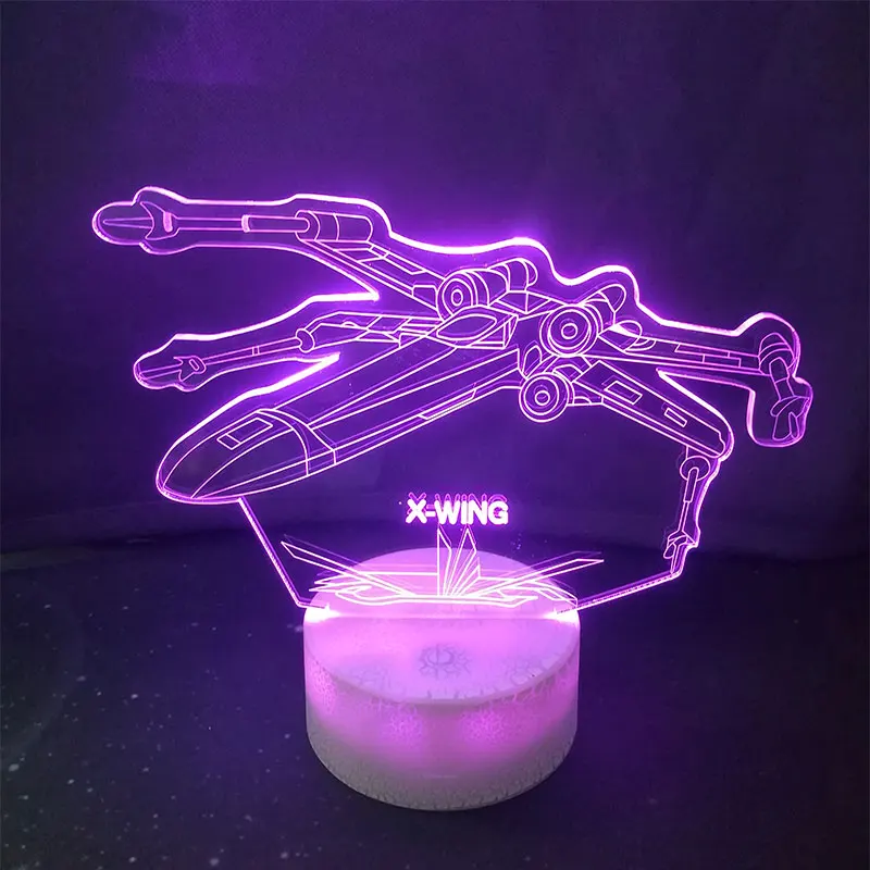 Звездные войны X WING 3D светодиодный ночник 7 цветов настольная лампа светильник