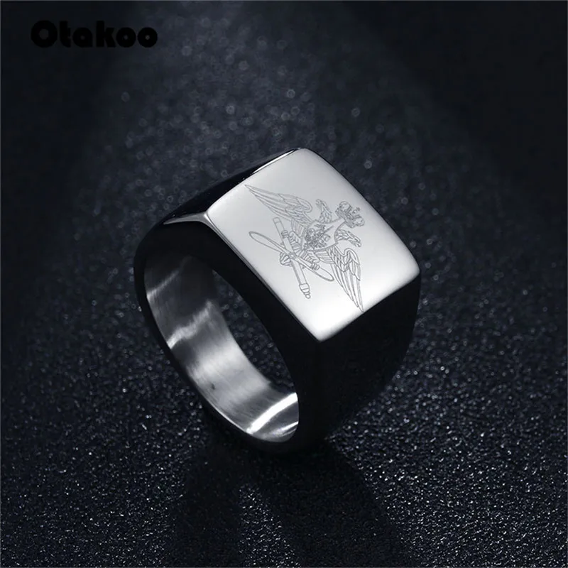 Мужское кольцо с орлом Otakoo средней длины из нержавеющей стали перстень в русском