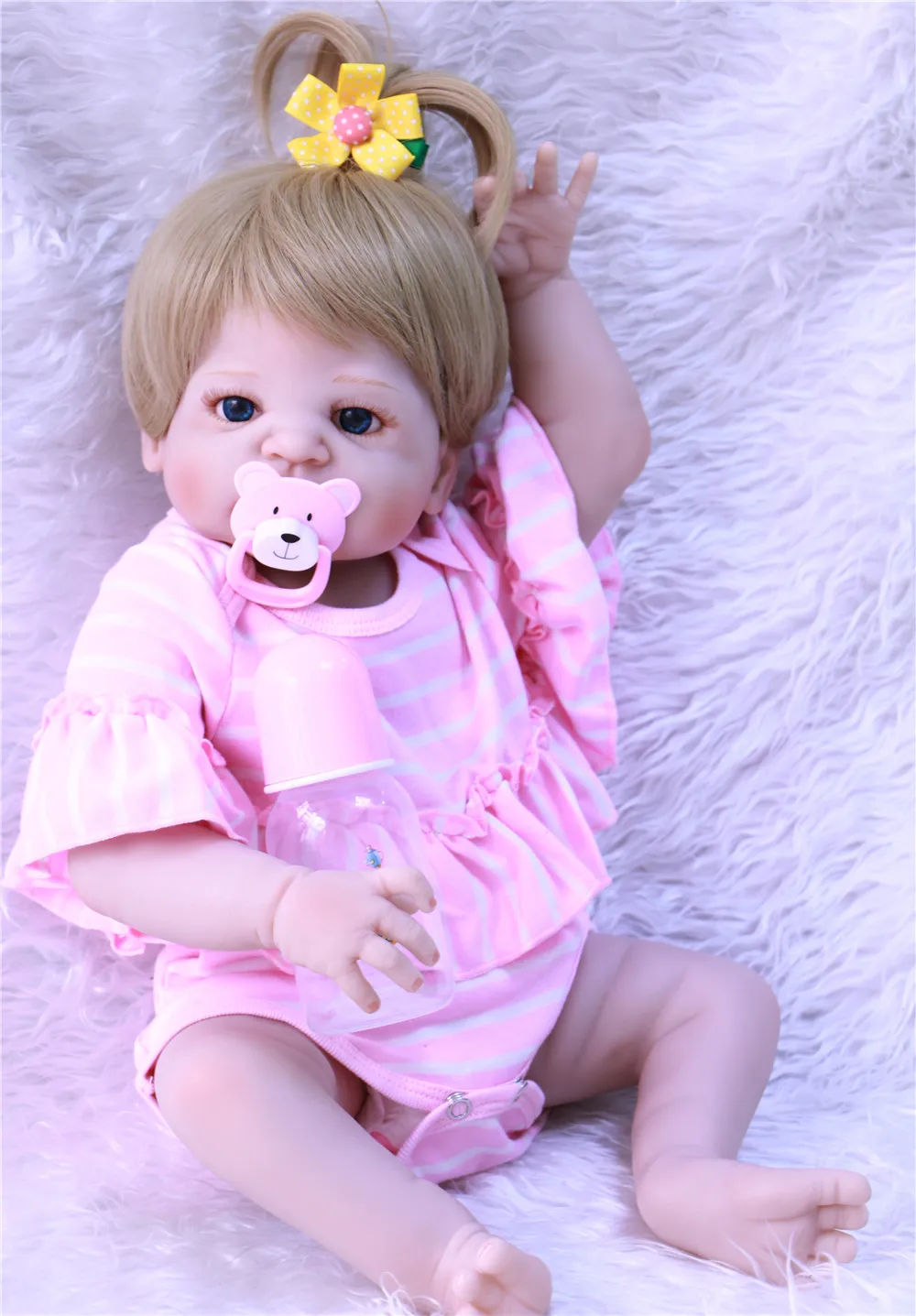 Кукла новорожденная силиконовая Реалистичная кукла-младенец со светлыми