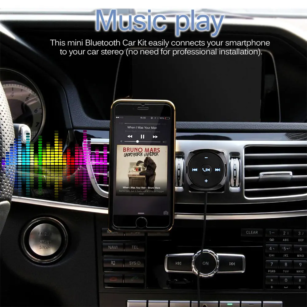 Onever Handsfree Bluetooth Автомобильный MP3 плеер 3 5 мм AUX аудио A2DP музыкальный приемник